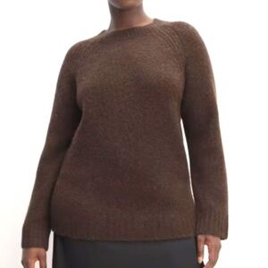 Women’s Brown Everlane The SuperFuzz Alpaca/Wool Blend Crewneck Sweater (Medium)